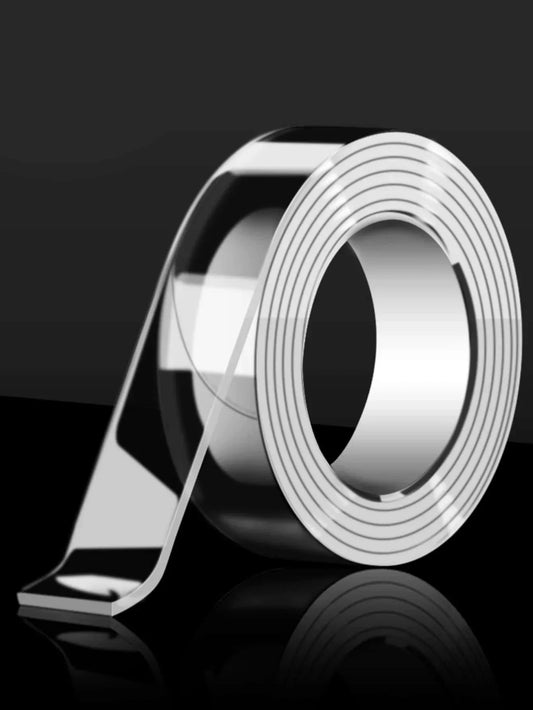 Roll of clear double sided reusable tape