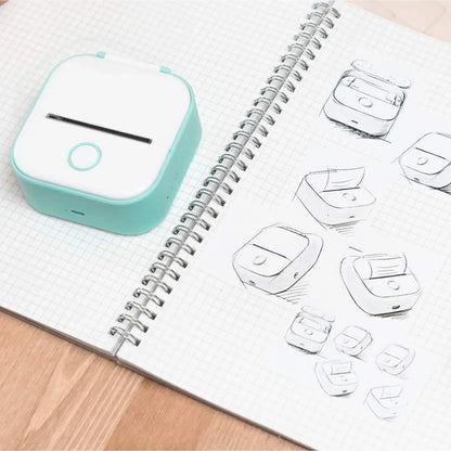 Portable printer printing a label from a phone