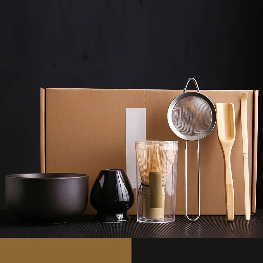 Matcha Tea Set – 6-Piece Gift Set with Bamboo Whisk, Bowl & Whisk Holder