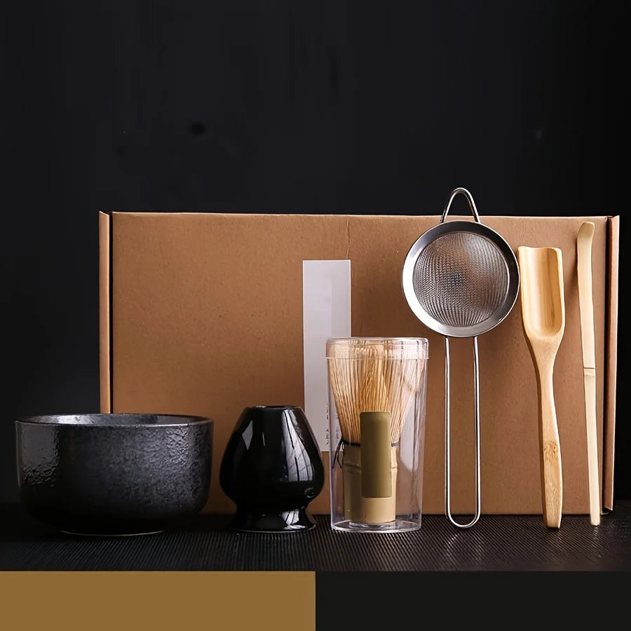 Matcha Tea Set – 6-Piece Gift Set with Bamboo Whisk, Bowl & Whisk Holder