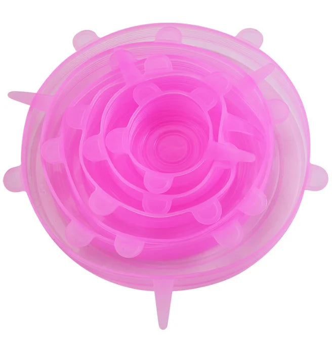 Silicone stretch lids in pink