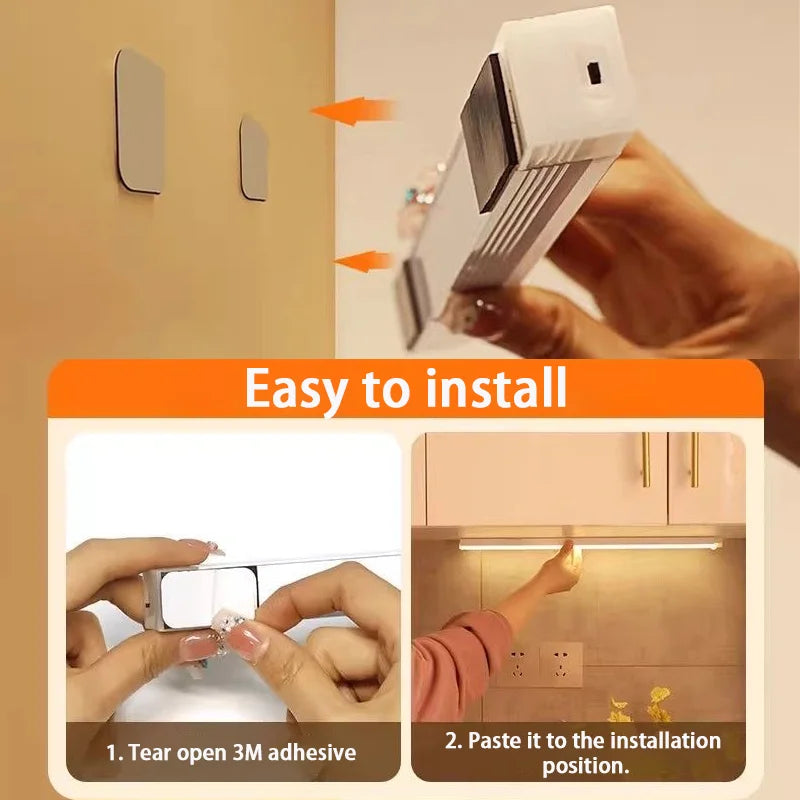 Motion sensor cabinet light in use
