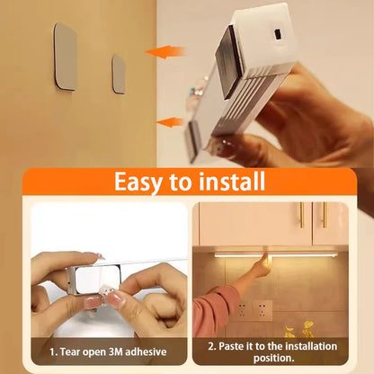 Motion sensor cabinet light in use