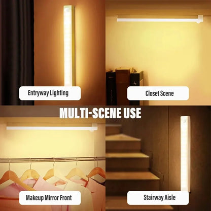 Motion sensor cabinet light fitted in a wardrobe