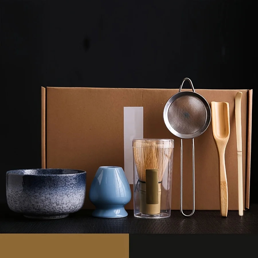 Matcha Tea Set – 6-Piece Gift Set with Bamboo Whisk, Bowl & Whisk Holder