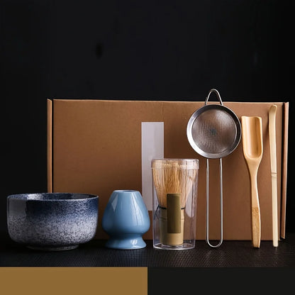 Matcha Tea Set – 6-Piece Gift Set with Bamboo Whisk, Bowl & Whisk Holder
