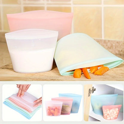 Silicone food bags zip top detail