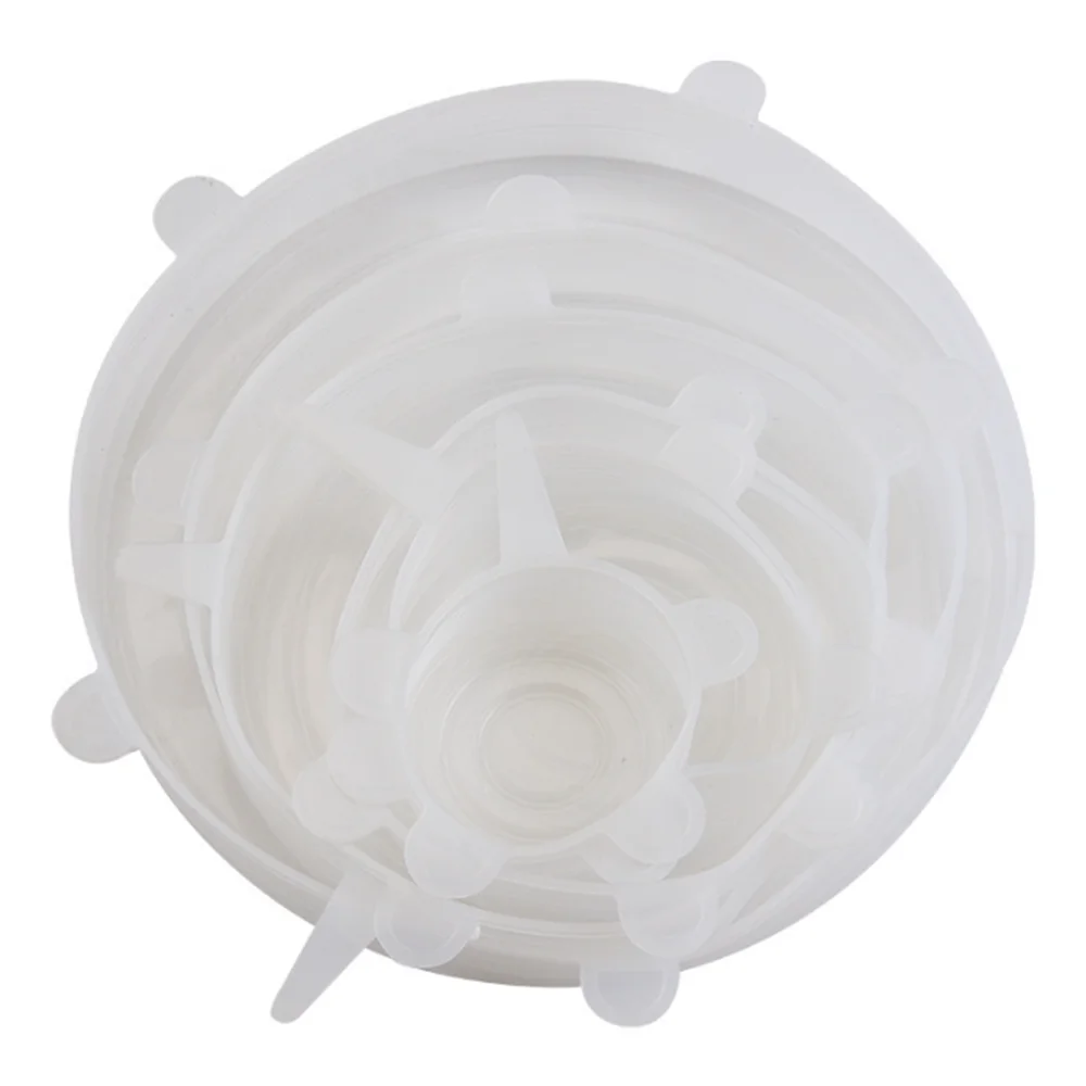 Silicone stretch lids in white