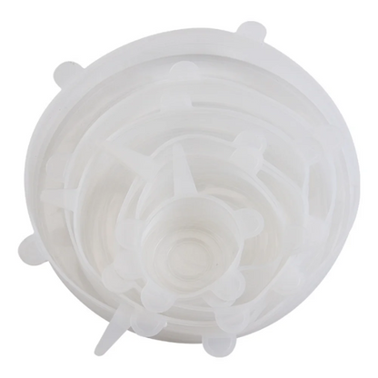 Silicone stretch lids in white