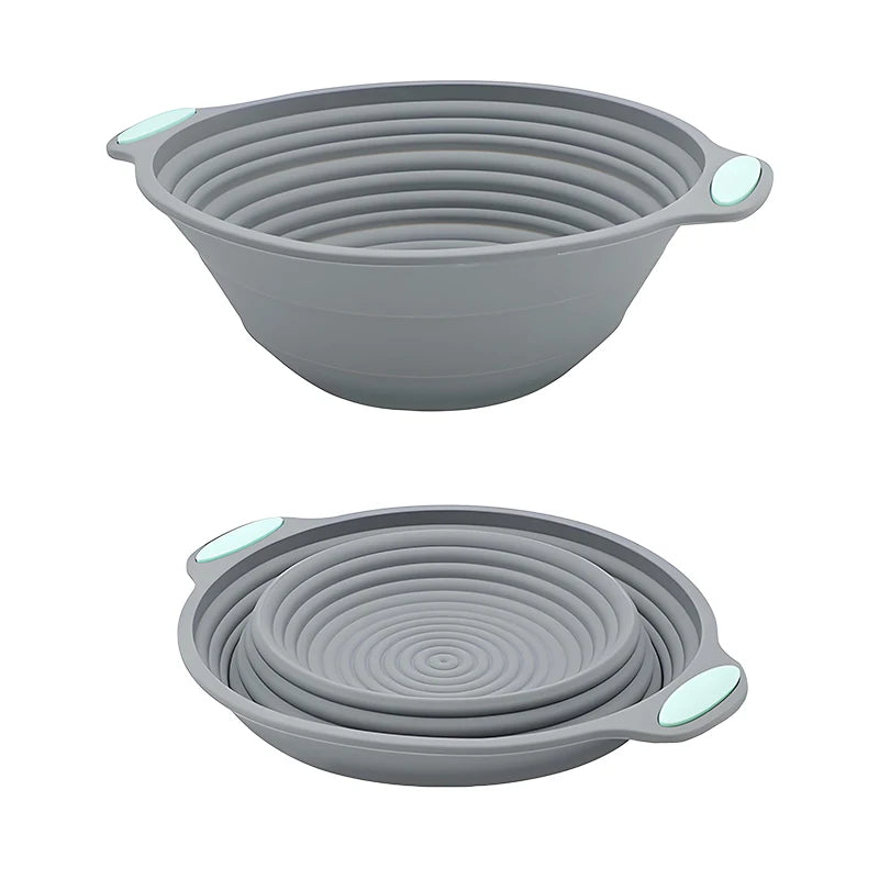 Round foldable silicone banneton bread proofing basket