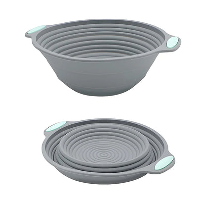 Round foldable silicone banneton bread proofing basket
