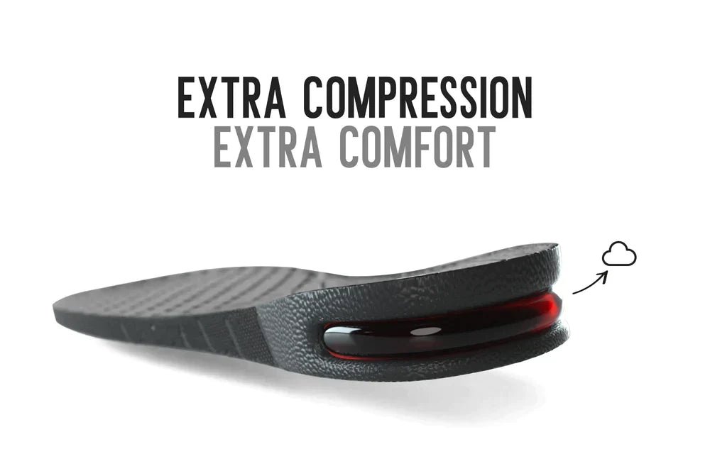 Sole booster height insoles in black