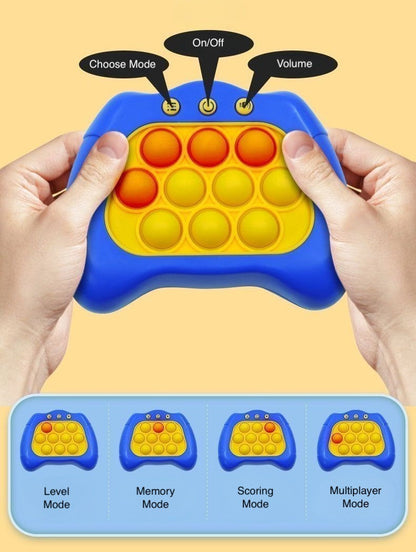 Push popper game showing the light-up buttons