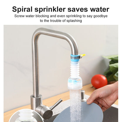 Faucet extender attached to a kitchen tap in use